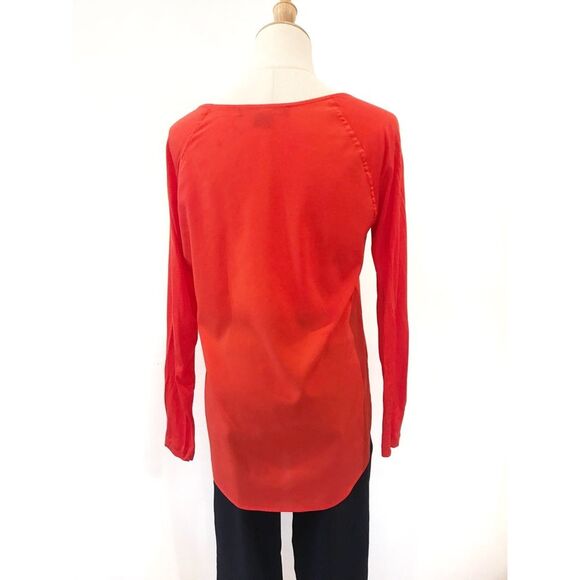 French Connection Orange/Red 3/4 Sleeve Top Blouse - Picture 5 of 5